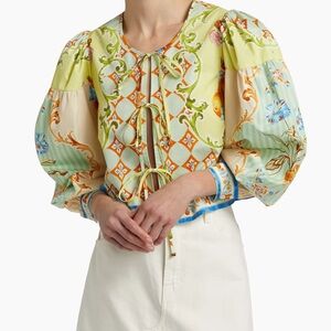 Hunter Bell Katie Tie- Front Floral Patterned Women's Top